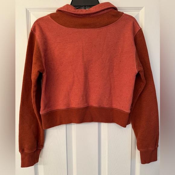 REDONE Orange Upcycled Kentucky Women’s Crop Half Zip Sweatshirt Size XS/Small - Picture 3 of 10